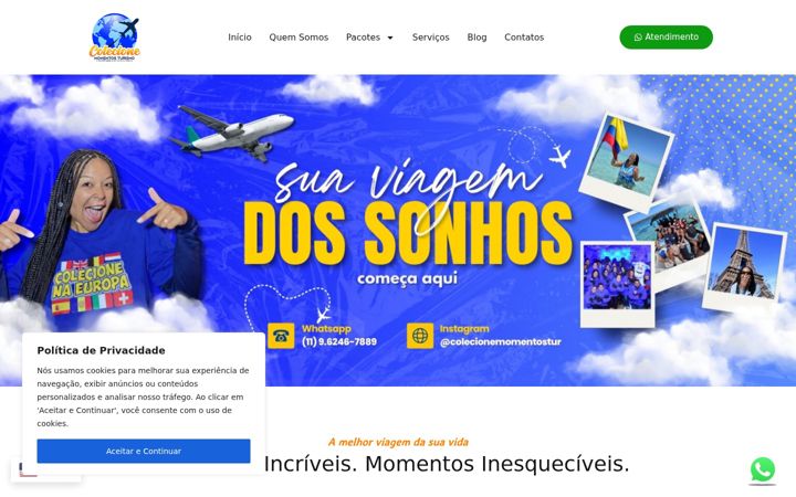 Captura de ecrã de colecionemomentostur.com.br