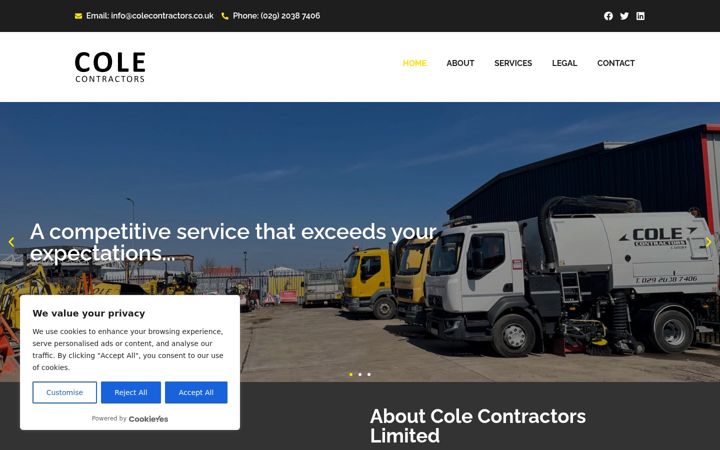 Screenshot di colecontractors.co.uk