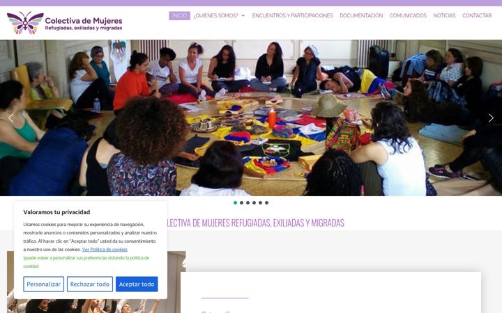 Captură de ecran a colectivaexiliorefugio.org
