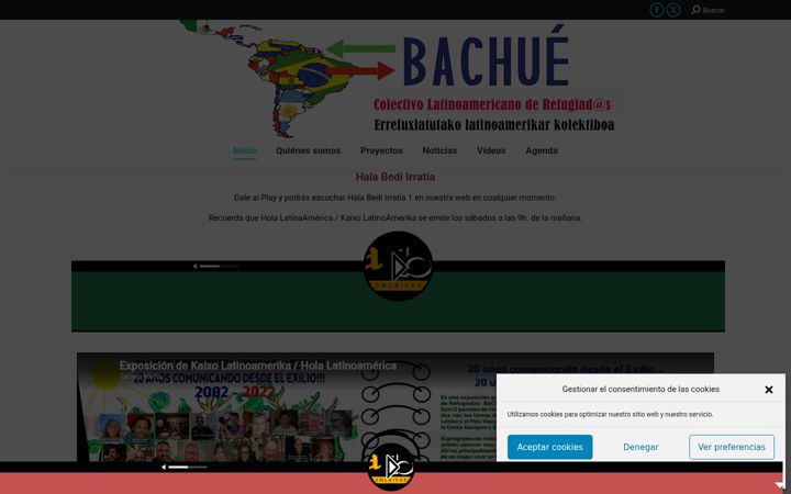 Captură de ecran a colectivobachue.org