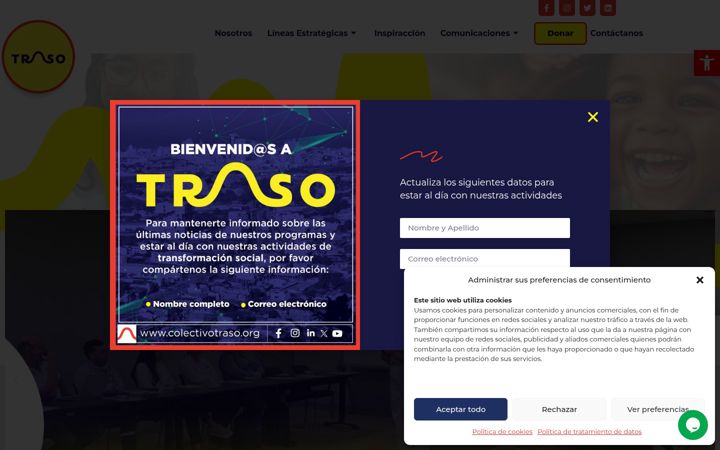 Captură de ecran a colectivotraso.org