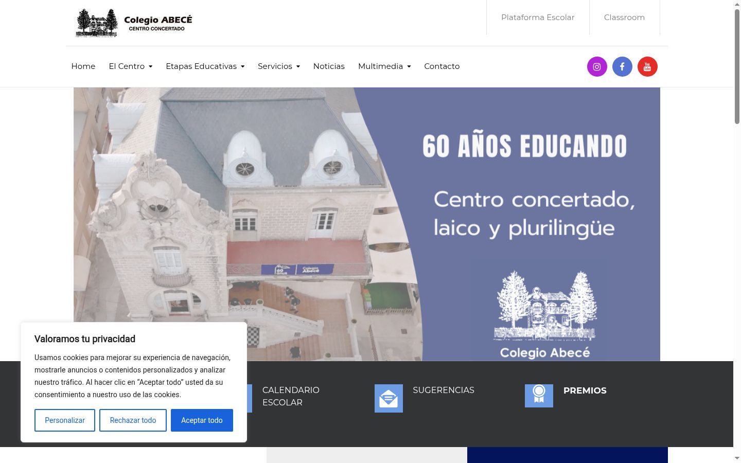 Screenshot del banner di consenso mostrato prima di qualsiasi interazione