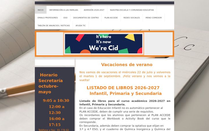 Screenshot of colegio-el-cid.es