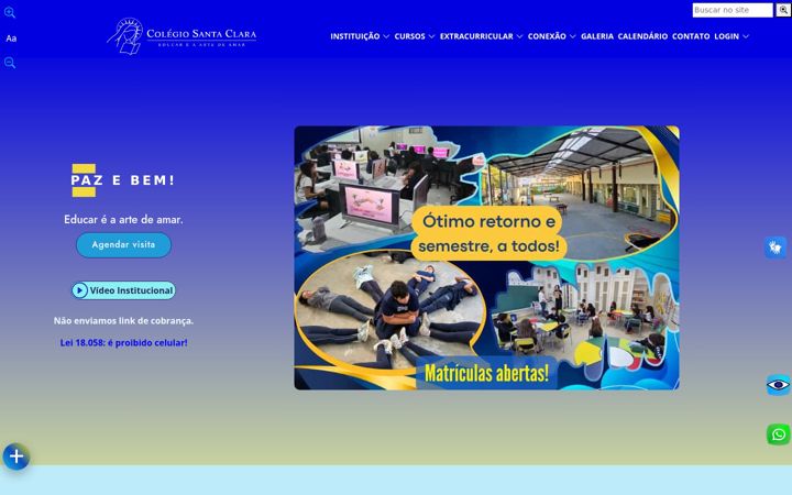 Captura de ecrã de colegio-santaclara.com.br