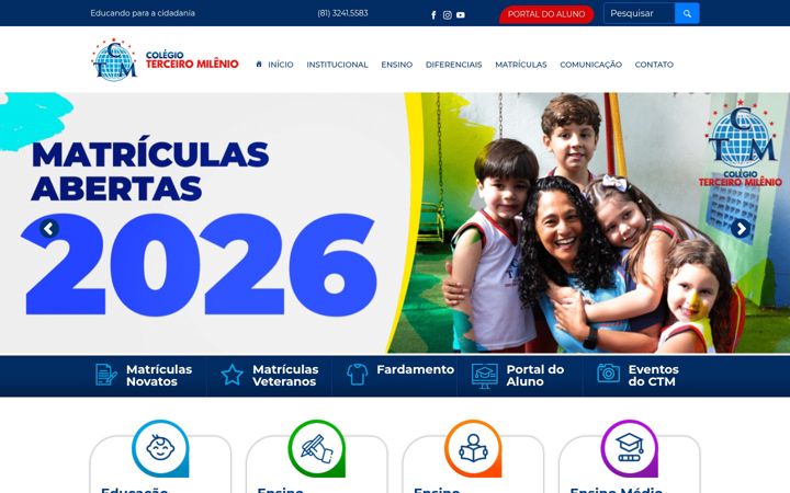 Screenshot di colegio3milenio.com.br