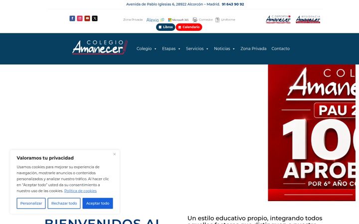 Screenshot of colegioamanecer.es