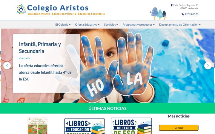 Screenshot of colegioaristos.es
