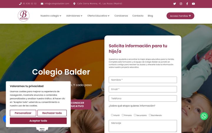 Screenshot of colegiobalder.com