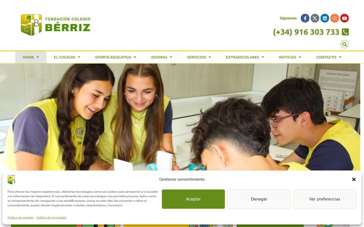 Screenshot of colegioberriz.com