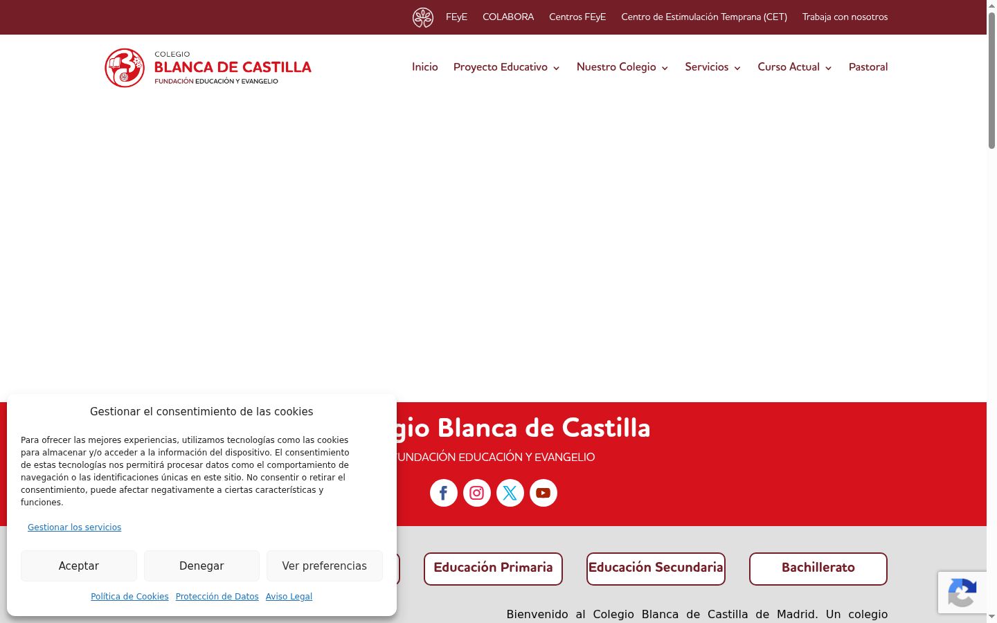 Captură de ecran a bannerului de consimțământ afișat înainte de orice interacțiune