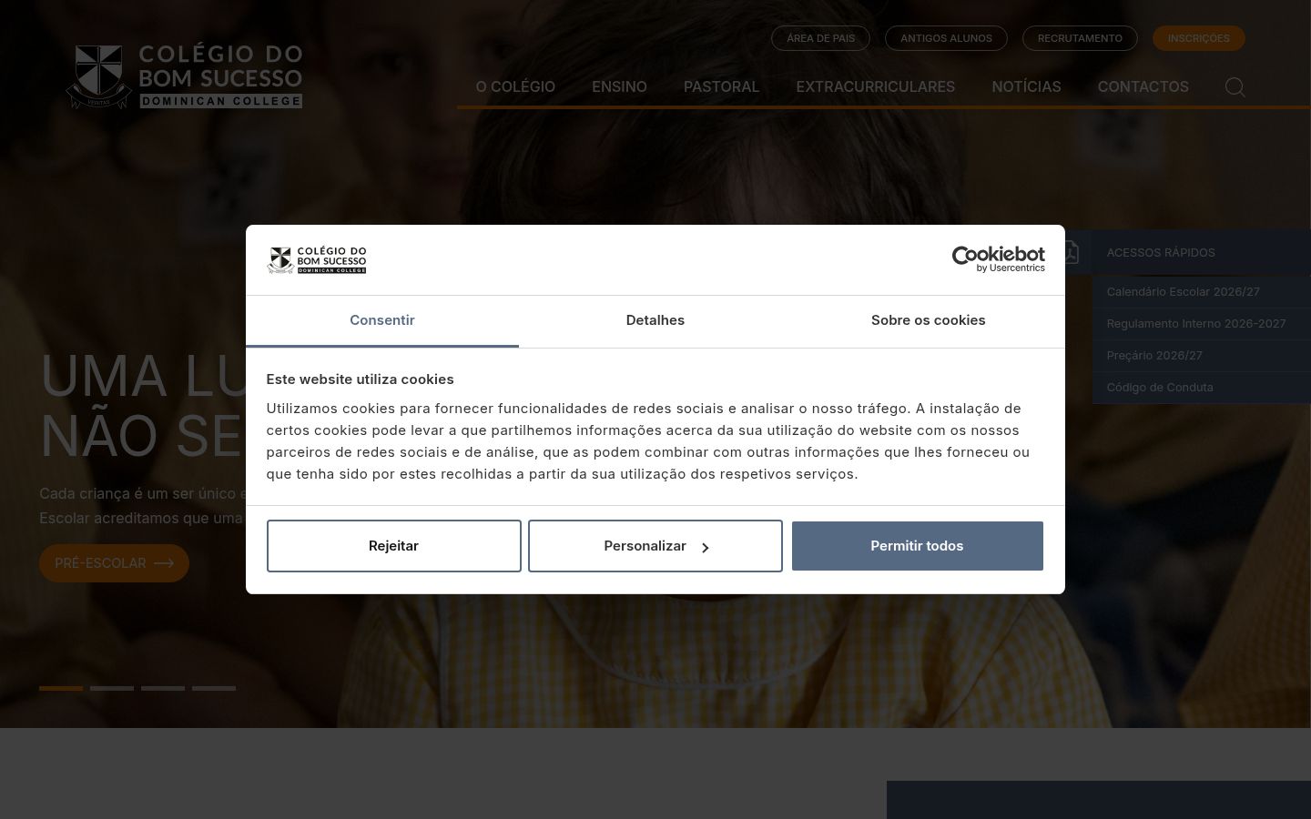 Screenshot del banner di consenso mostrato prima di qualsiasi interazione