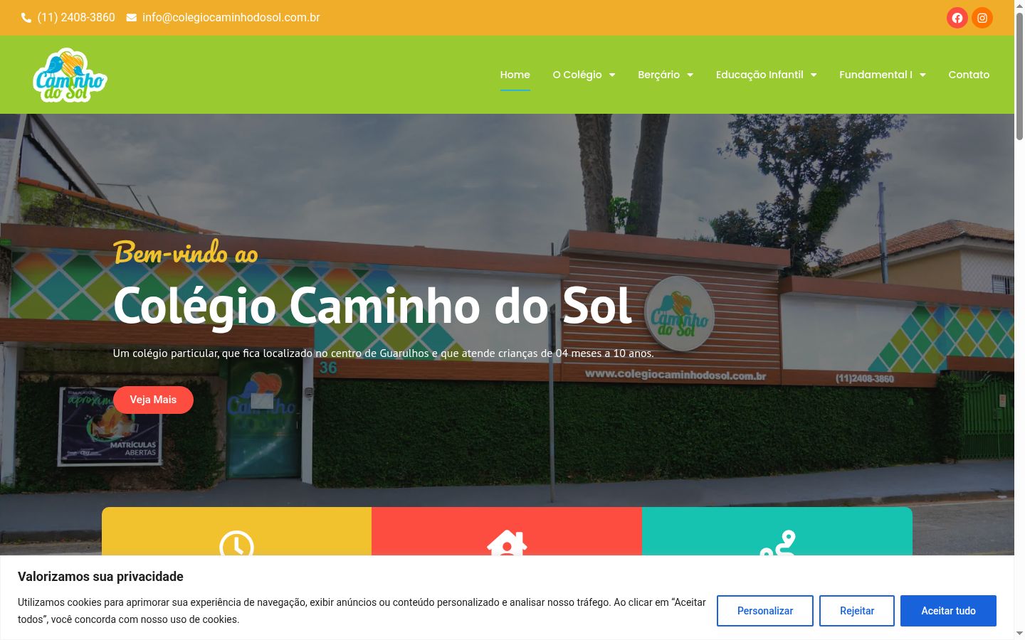 Screenshot del banner di consenso mostrato prima di qualsiasi interazione