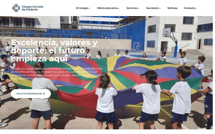 Screenshot of colegiocerradodecalderon.es