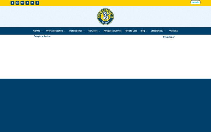 Screenshot of colegiocervantescanals.com