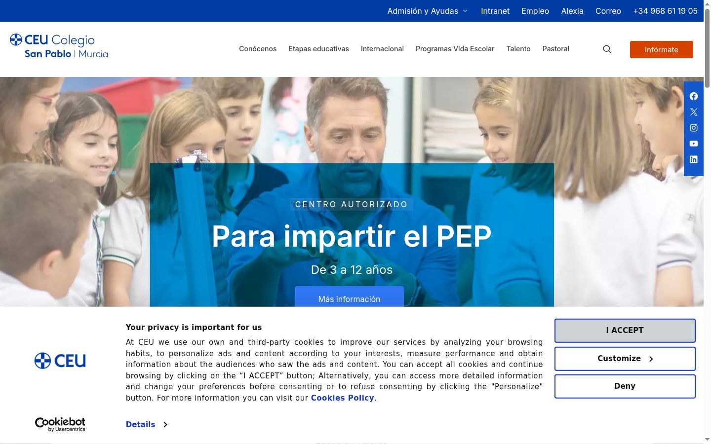 Screenshot of the consent banner shown before any interaction