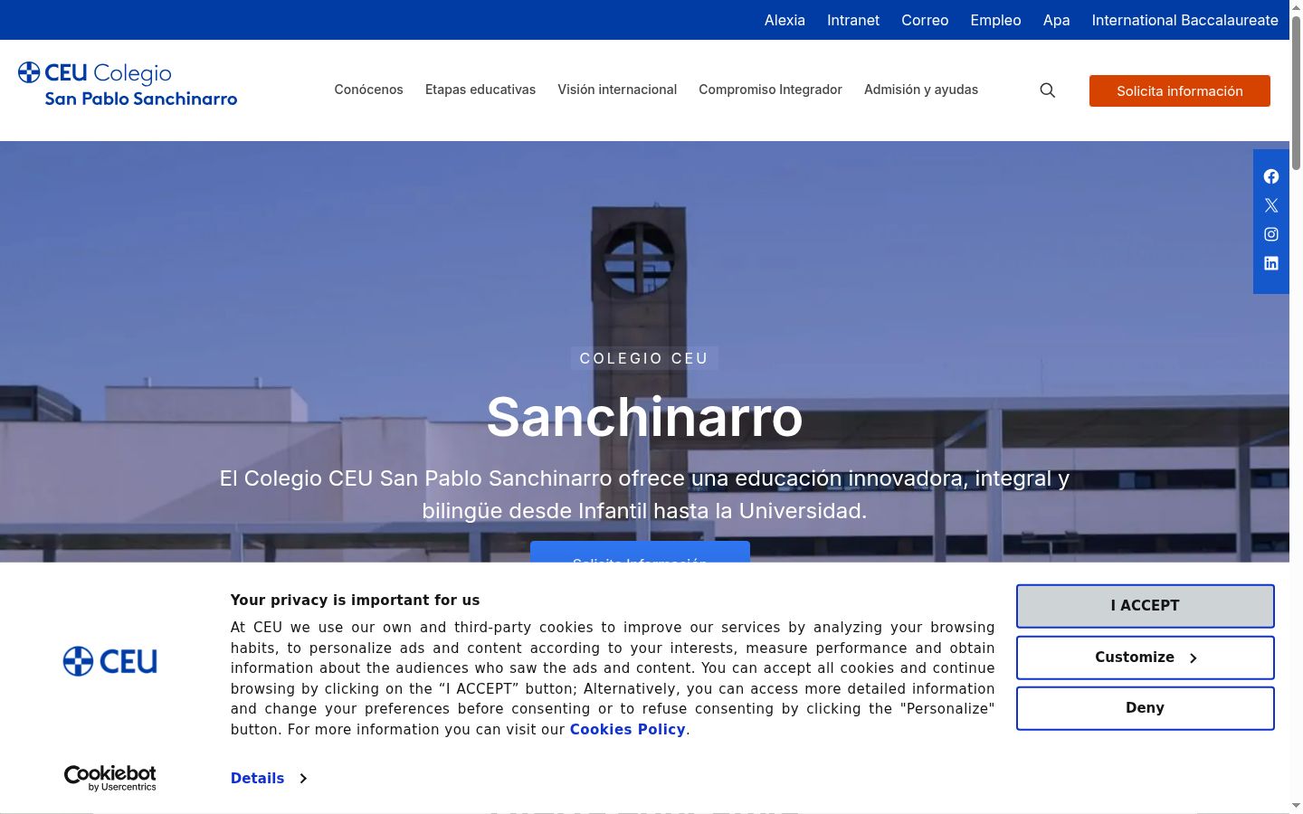 Screenshot of the consent banner shown before any interaction