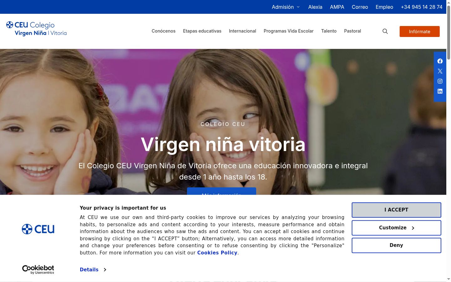 Screenshot of the consent banner shown before any interaction