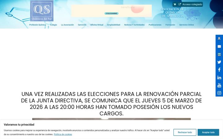 Captură de ecran a colegiodequimicos.org