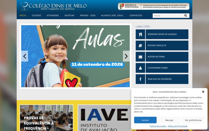 Screenshot of colegiodinisdemelo.pt
