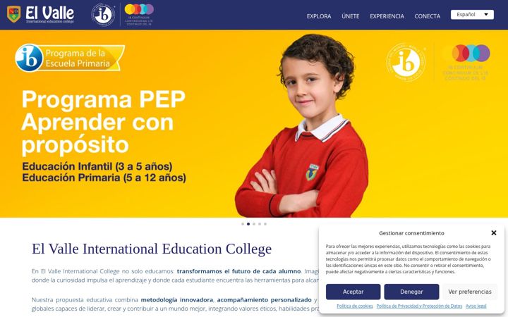 Screenshot of colegioelvallealicante.com