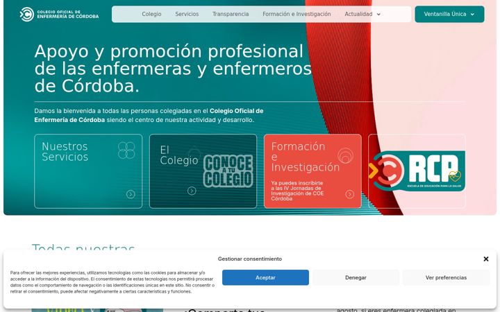 Screenshot of colegioenfermeriacordoba.com
