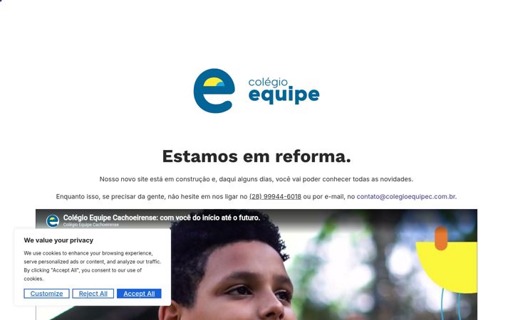 Screenshot stránky colegioequipec.com.br