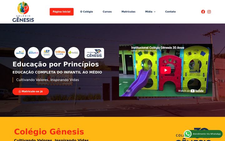 Screenshot von colegiogenesisrp.com.br
