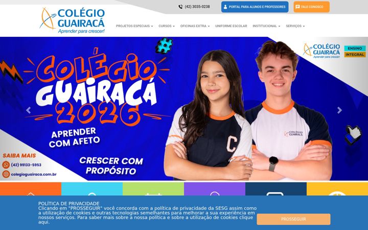Screenshot von colegioguairaca.com.br