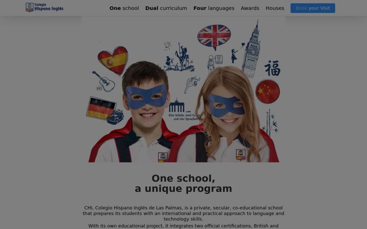 Screenshot of colegiohispanoingles.com