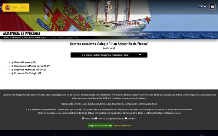 Screenshot of colegiojuansebastianelcano.es