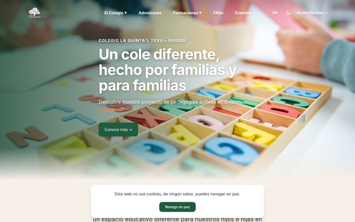 Captură de ecran a colegiolaquintaltexu.org