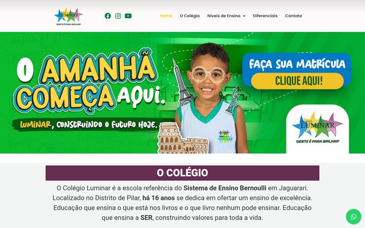 Screenshot of colegioluminarpilar.com.br