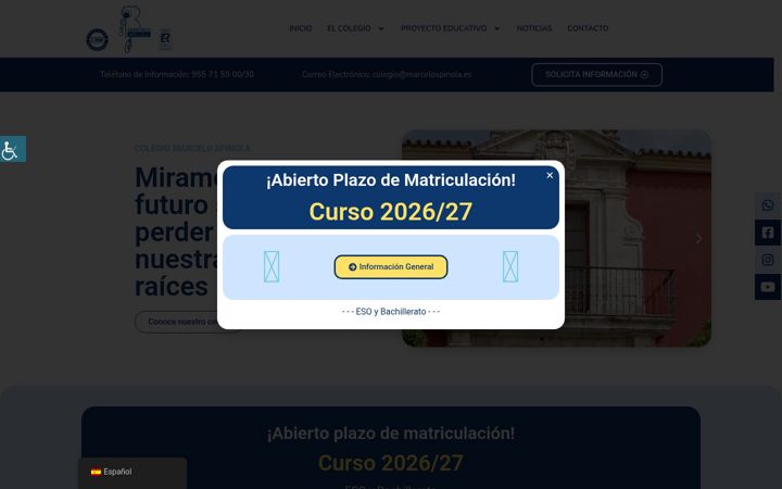 Screenshot of colegiomarcelospinola.es