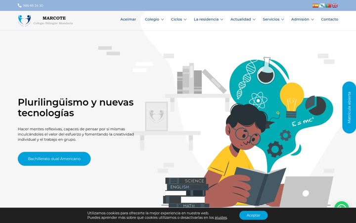 Screenshot of colegiomarcotemondariz.es