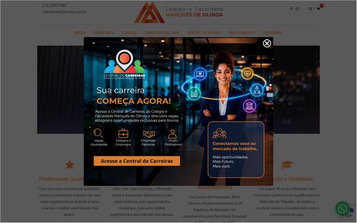 Screenshot of colegiomarquesdeolinda.com.br
