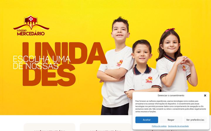 Screenshot of colegiomercedario.com.br