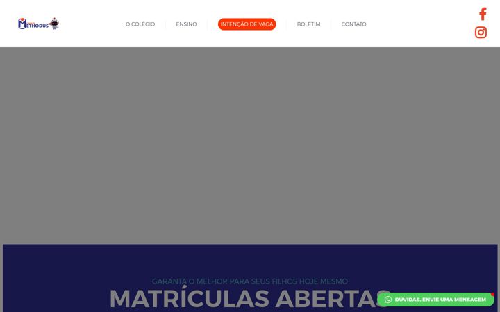 Screenshot of colegiomethodus.com.br