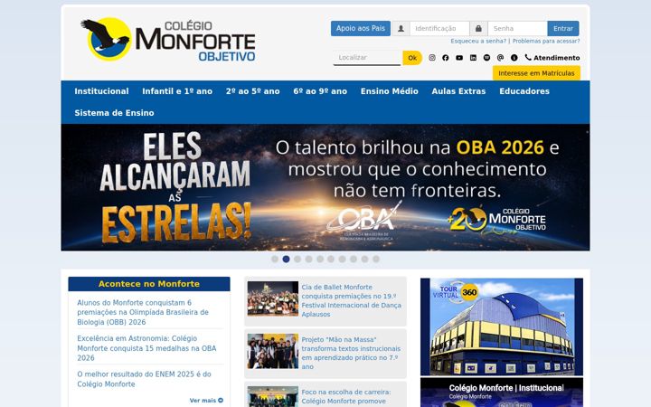 Screenshot of colegiomonforte.com.br
