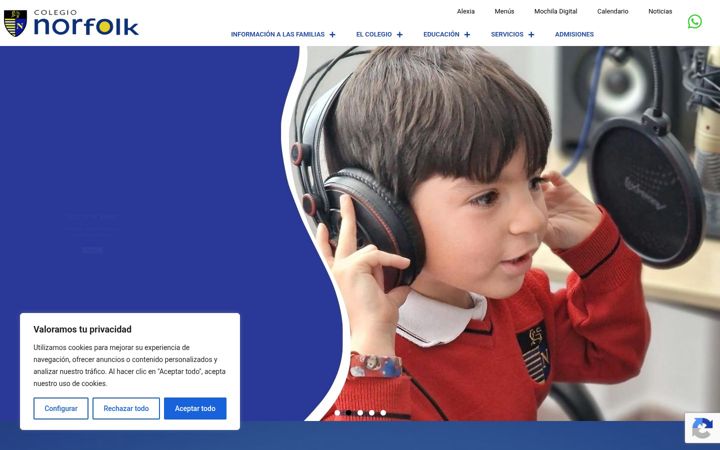 Screenshot of colegionorfolk.com