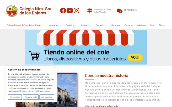 Captură de ecran a colegionstrasradelosdolores.org