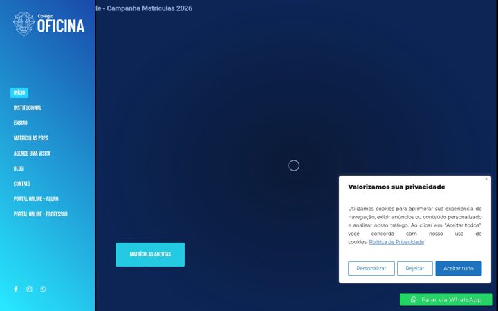 Képernyőkép: colegiooficinajoinville.com.br