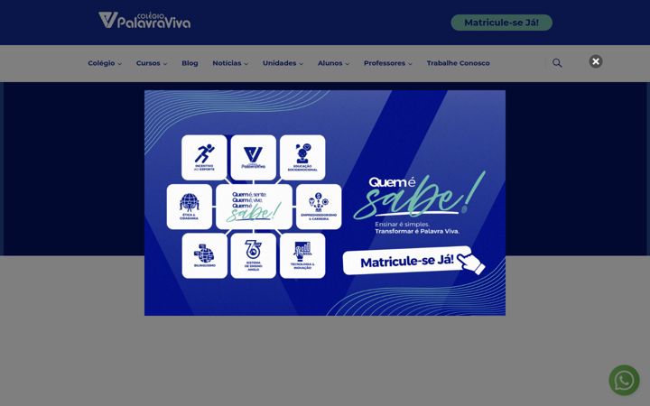 Screenshot of colegiopalavraviva.com.br