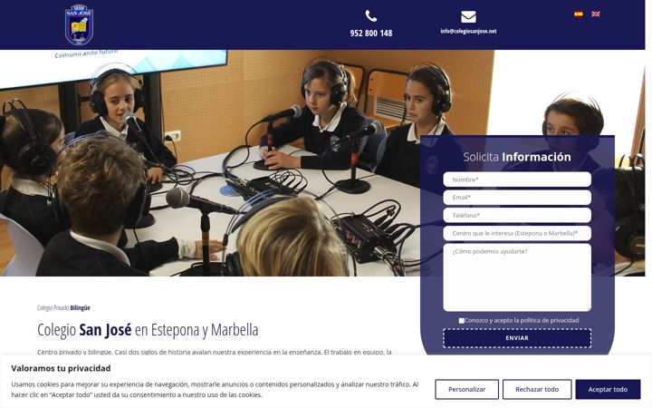 Screenshot of colegiopatrociniosanjose.es