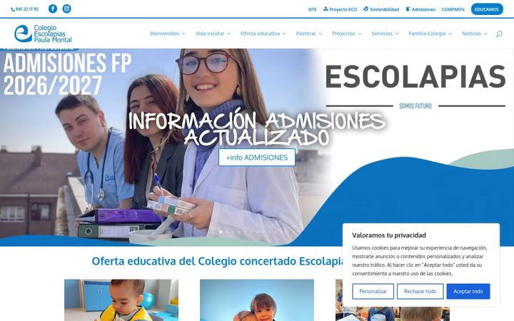 Captură de ecran a colegiopaulamontal.org