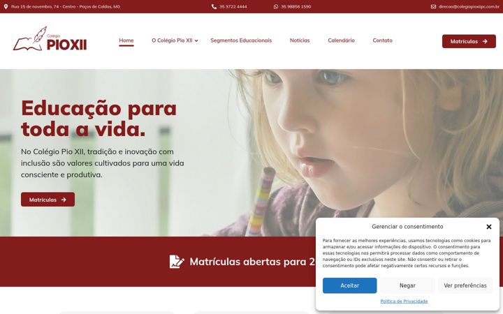Ekraanipilt saidist colegiopioxiipc.com.br