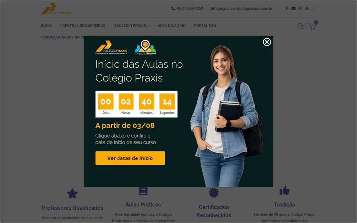 Screenshot of colegiopraxis.com.br