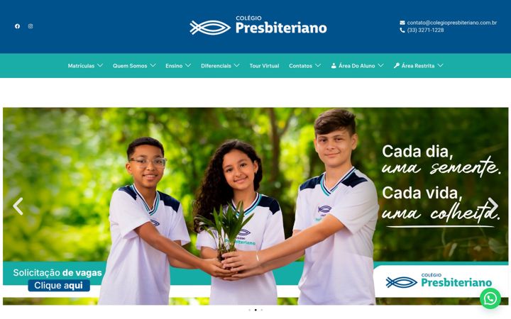 Screenshot of colegiopresbiteriano.com.br