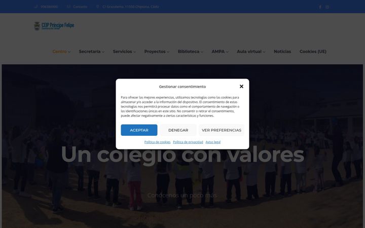Screenshot of colegioprincipefelipe.es