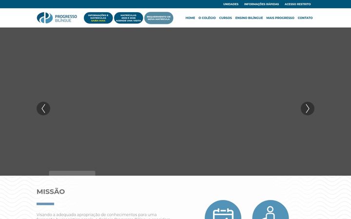 Screenshot of colegioprogressobilingue.com.br
