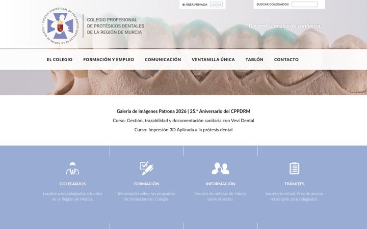 Screenshot of colegioprotesicosmurcia.es